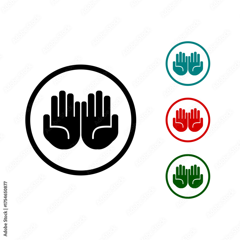 Obraz premium Vector praying hands icon