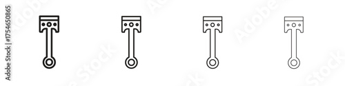 Car connecting rod icons. editable stroke icon collection.