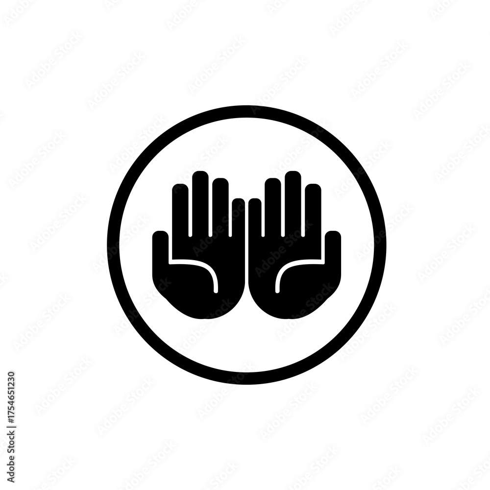 Obraz premium Vector praying hands icon