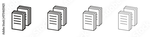 Books icons. editable stroke icon collection.