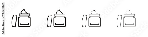 Body cream icons. editable stroke icon collection.