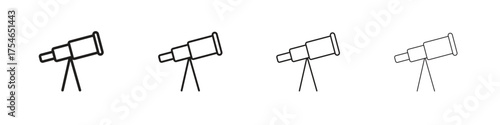 Boat Telescope icons. editable stroke icon collection.