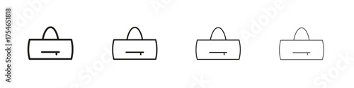 Barrel handbag icons. editable stroke icon collection.