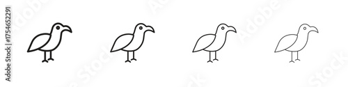 Albatross icons. editable stroke icon collection.