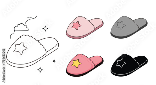 Cozy star-patterned slippers for ultimate comfort indoors.