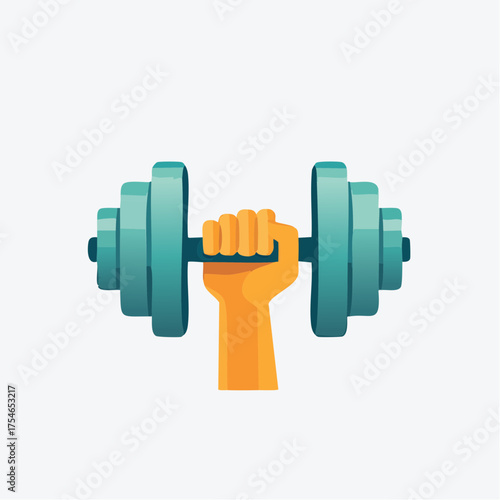 Illustrative Graphic Depicting a Hand Firmly Gripping a Dumbbell for Fitness and Exercise
