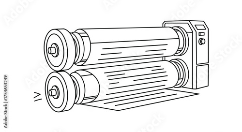 Understanding the mechanics of a document shredder machine with its dual cutting rollers and paper feed mechanism.