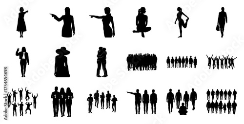 Business People Silhouettes group individuals