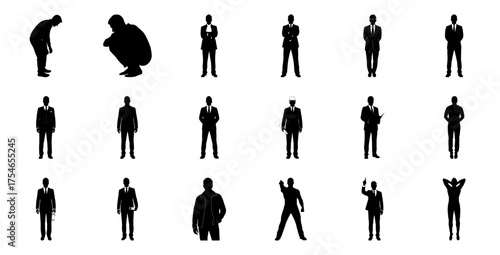 Business people silhouettes suit