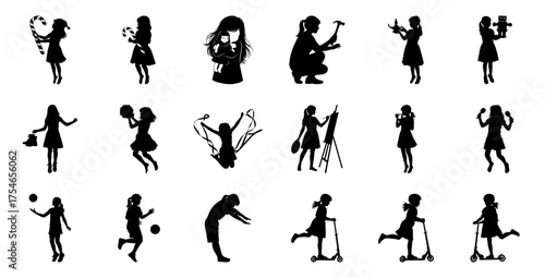 Children playing and engaged in various activities