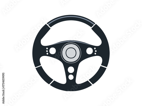 Vector illustration of a steering wheel