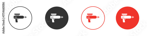 Laser gun icon. pictogram sign for Ui UX