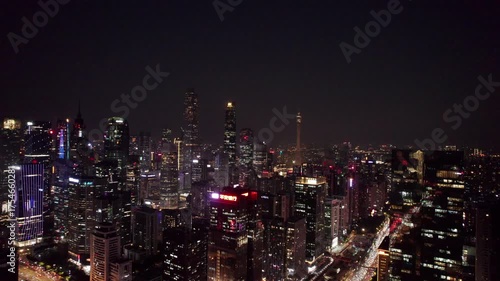 Wallpaper Mural Aerial photography of the Guangzhou urban skyline at night, China Torontodigital.ca