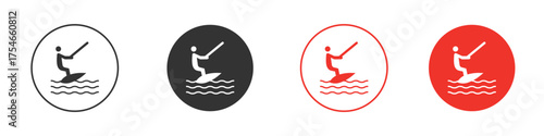 Wakeboarding icon. pictogram sign for Ui UX