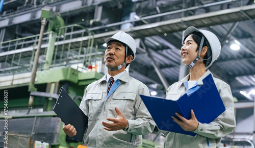 工場で働く作業員グループ