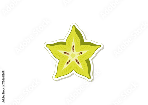 Exotic Star Fruit Slice - A Tropical Delight with a Unique Shape