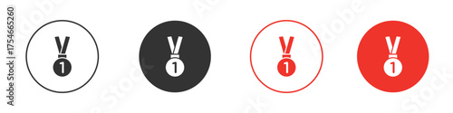 Number one medal icon. pictogram sign for Ui UX