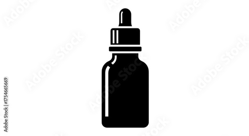 Black dropper bottle icon perfect for medicine or essential oils.
