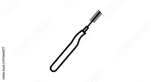 Dental hygiene tool Interdental brush for cleaning teeth.