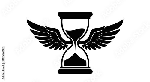 Hourglass with Wings A Symbol of Time and Flight.