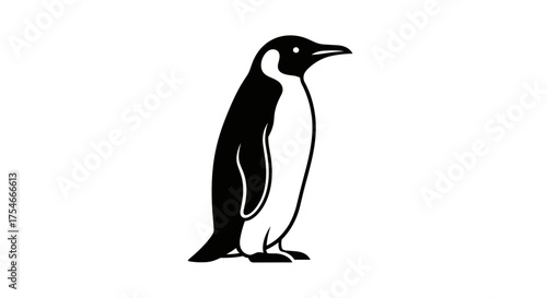 Monochrome Penguin Illustration A Study in Simplicity and Elegance.