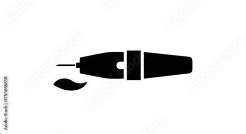 Simple black glyph icon of a tube of cream.