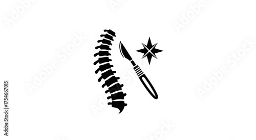 Spine Surgery Scalpel Star Icon Medical Healthcare.