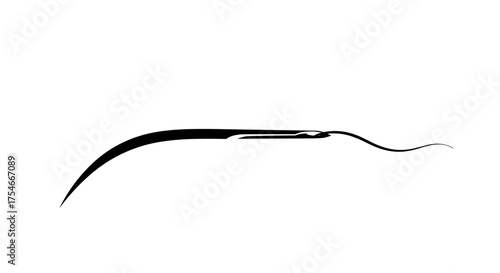 Surgical suture needle with thread isolated on white background.