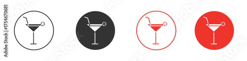 Cocktail icon. pictogram sign for Ui UX
