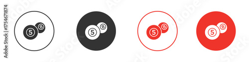 Billiard ball icon. pictogram sign for Ui UX