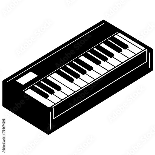 Electric Keyboard Vector Graphic – Modern Music Design for Digital Projects