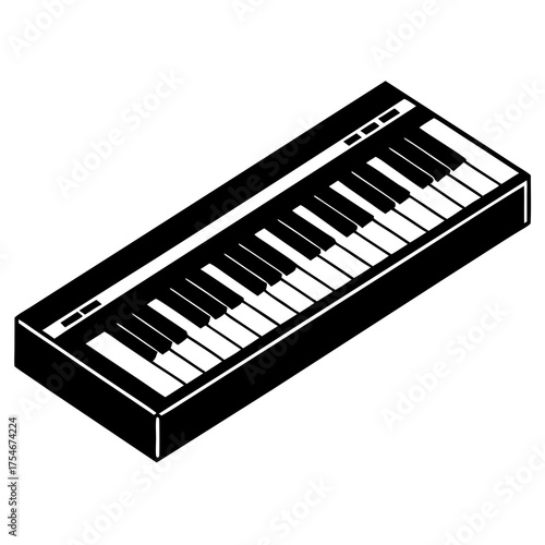 Electric Keyboard Vector Graphic – Modern Music Design for Digital Projects