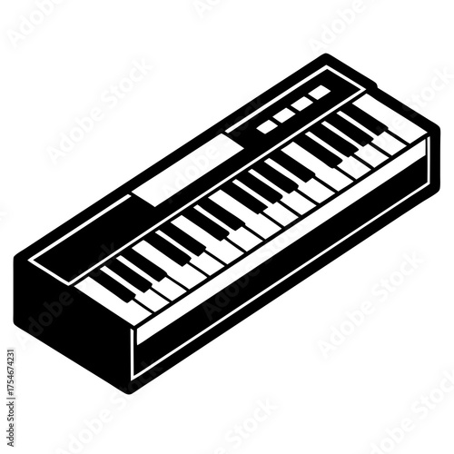 Electric Keyboard Vector Graphic – Modern Music Design for Digital Projects