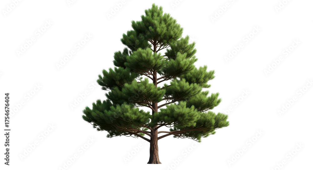 Naklejka premium Detailed Scots pine tree illustration isolated PNG with Transparent Background