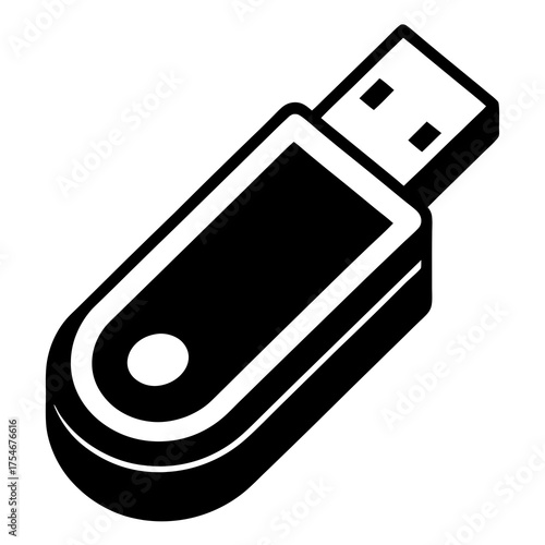 USB Drive Icon Vector | Flat Minimal USB Flash Drive Graphic Design File