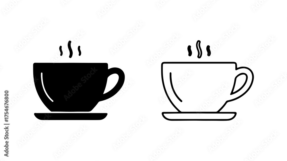 Obraz premium Hot beverage cups with steam with transparent background