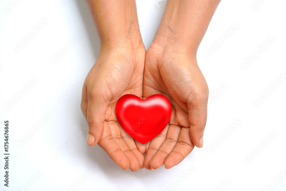 Obraz premium Hands holding heart. meaningful image