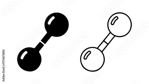 Dumbbell icon with transparent background