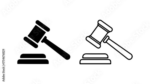 Gavel and sound block with transparent background