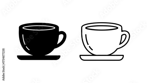 Coffee cups with saucer with transparent background