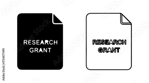 Research grant document with transparent background