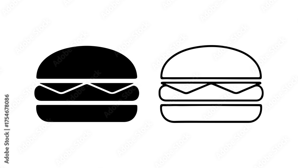 Fototapeta premium Burger icons with transparent background