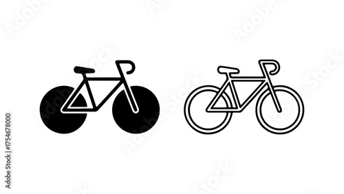 Bicycle icon set with transparent background