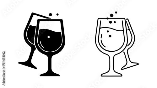 Two wine glasses toasting with transparent background