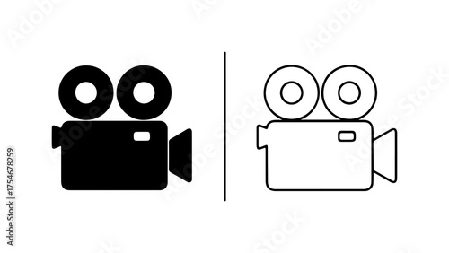 Vintage film camera icon with transparent background