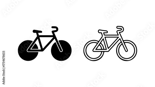 Bicycle icon set with transparent background