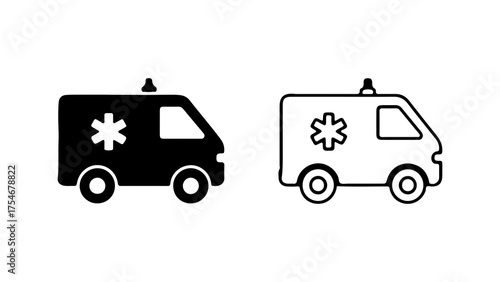 Ambulance icons with transparent background