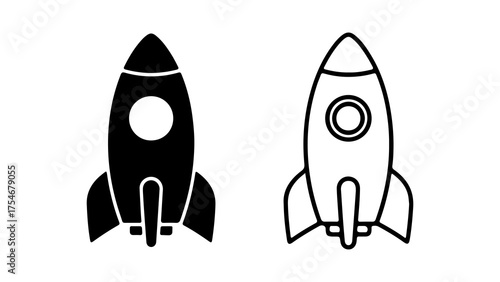 Rocket ship icon with transparent background