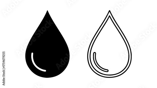 Water drop icons with transparent background