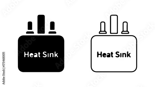 Heat sink icons with and without background